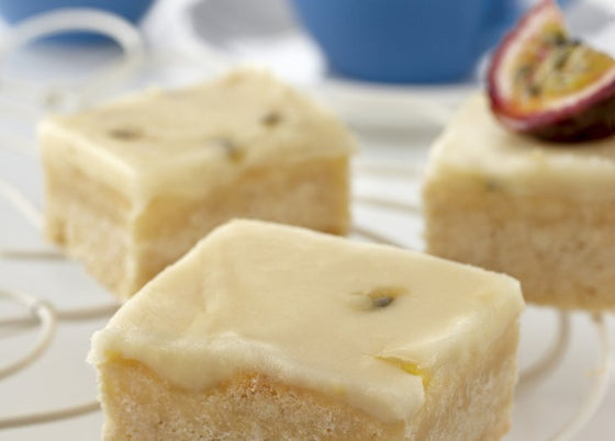 Lemon passionfruit squares
