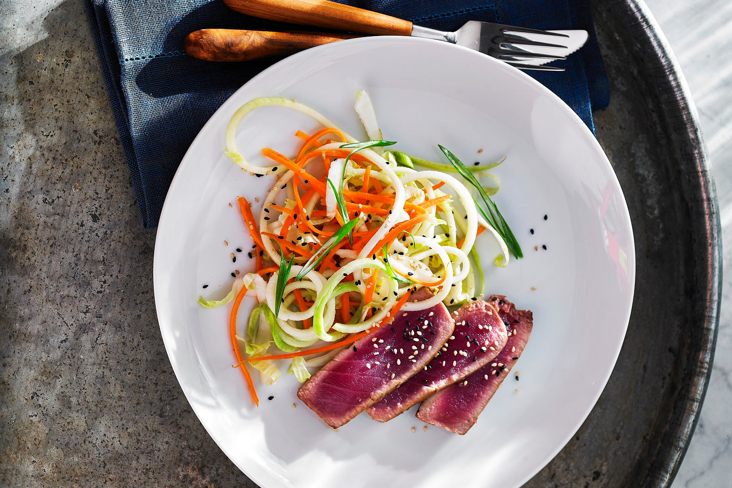 Seared Tuna Salad Recipe With Kohlrabi