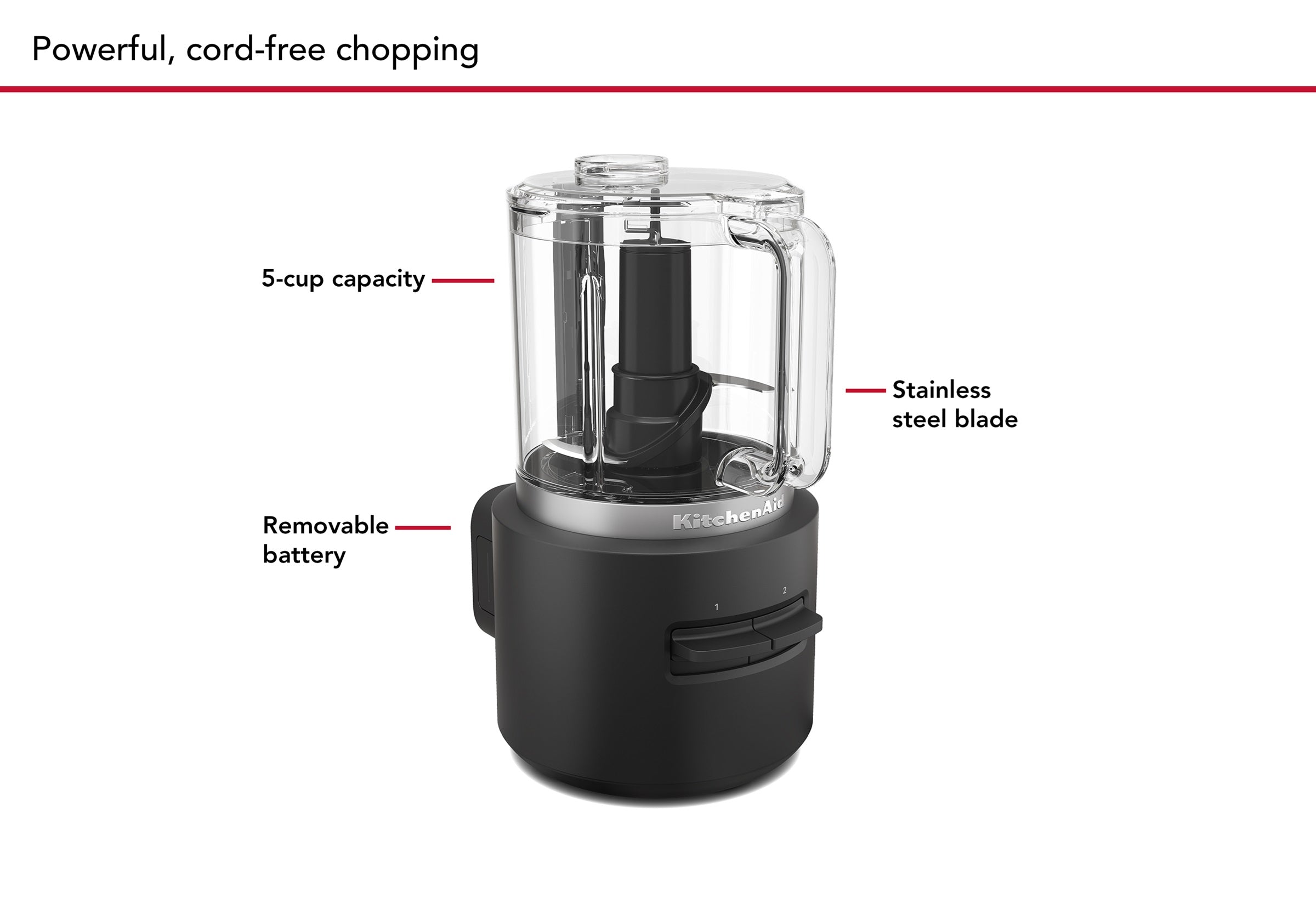 KitchenAid Cordless Go 5 Cup Food Chopper With Battery