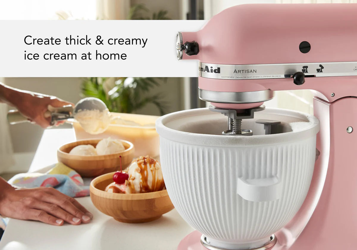 Artisan Tilt-Head Stand Mixer KSM195 + Ice Cream Bowl Bundle