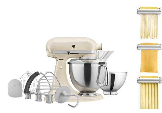 Artisan Tilt-Head Stand Mixer KSM195 + 3 Piece Pasta Attachment Bundle