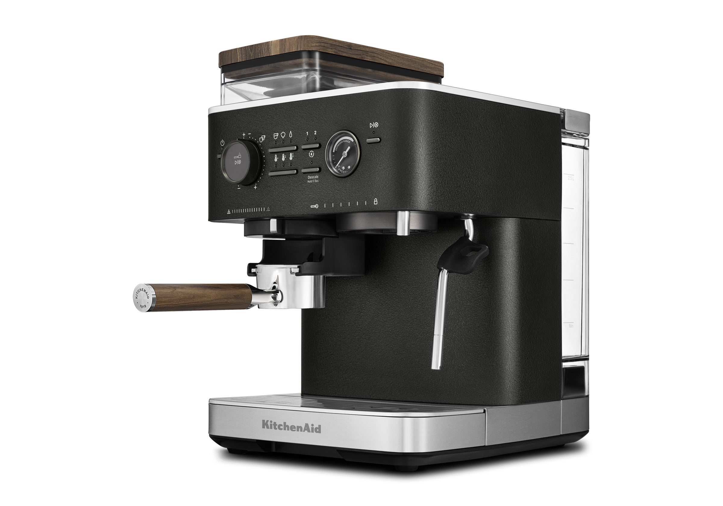 Semi Automatic Espresso Machine & Walnut Wood Accessories Bundle