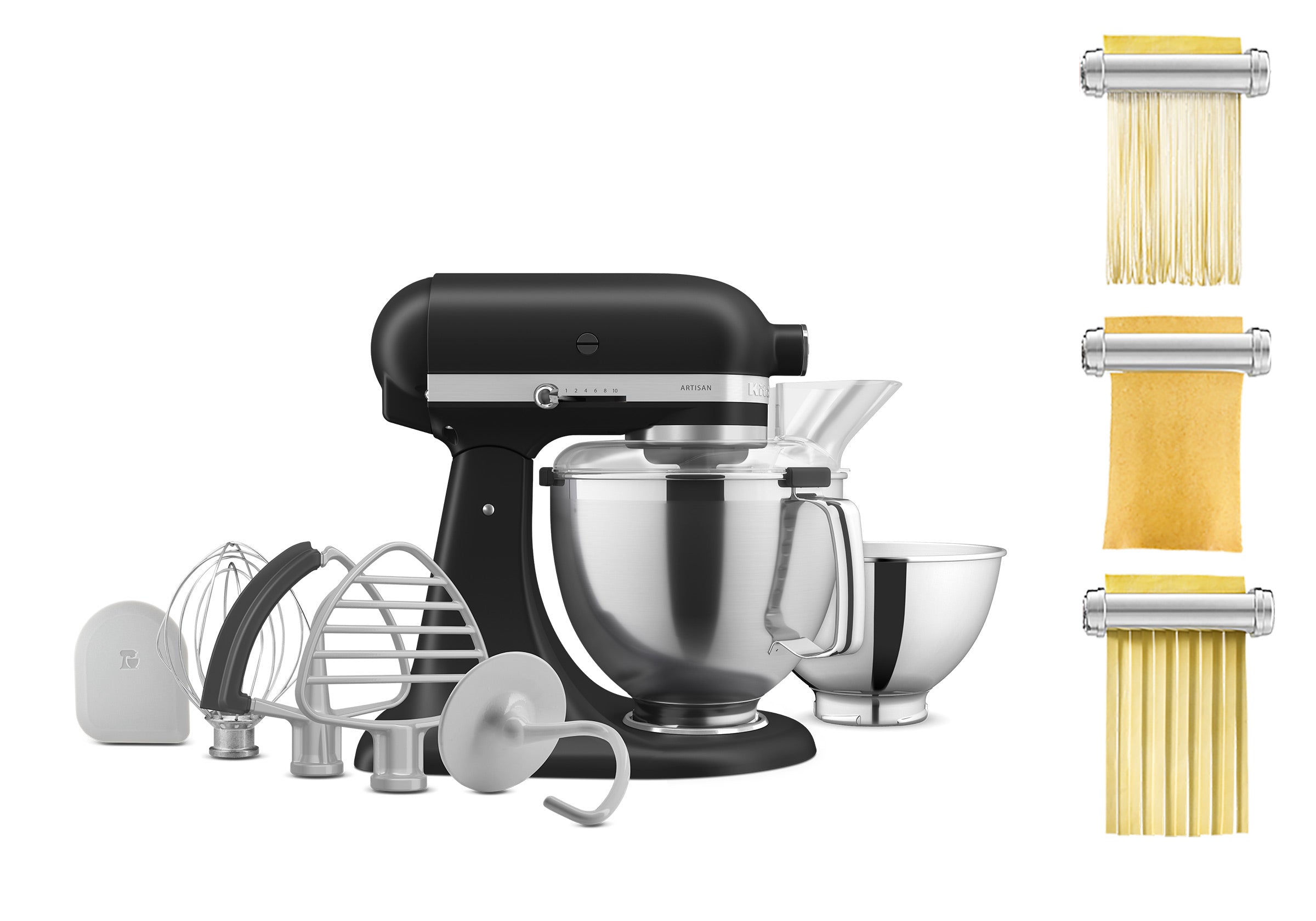 Artisan Tilt-Head Stand Mixer KSM195 + 3 Piece Pasta Attachment Bundle