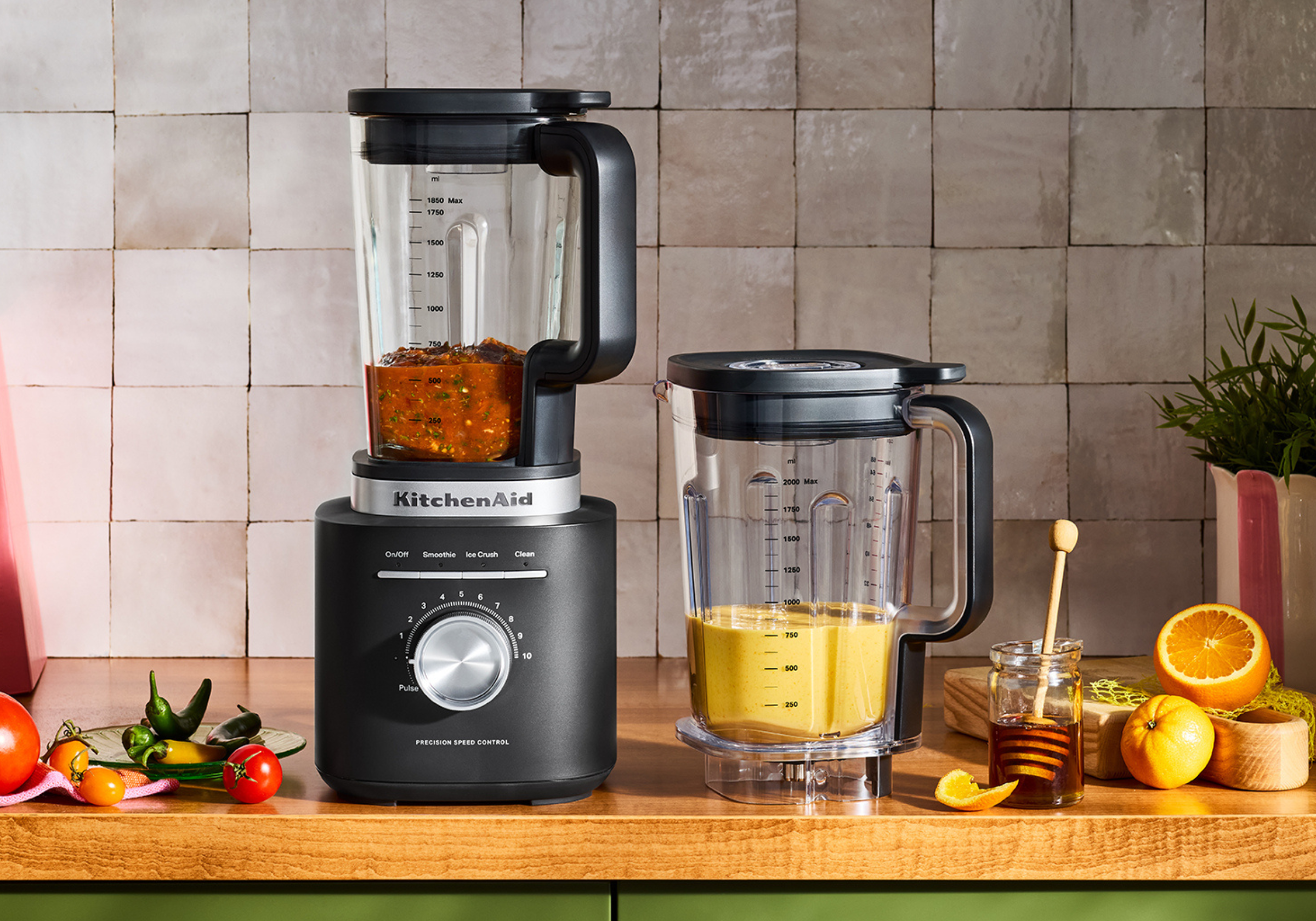 Pure Power Blender with Plastic and Glass Jar Bundle