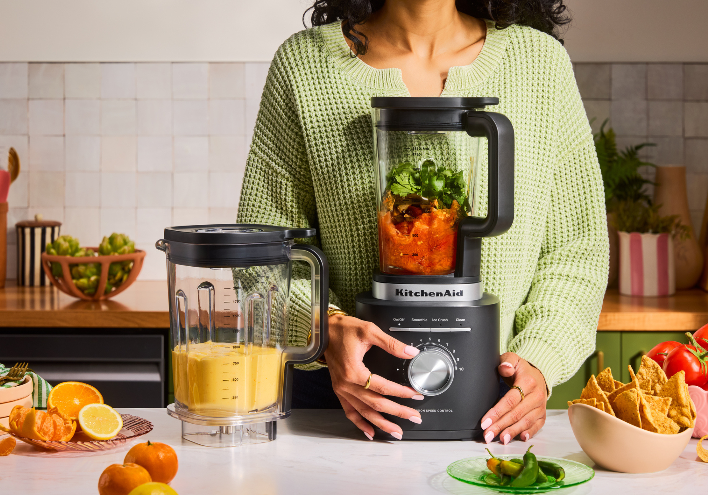 Pure Power Blender with Plastic and Glass Jar Bundle