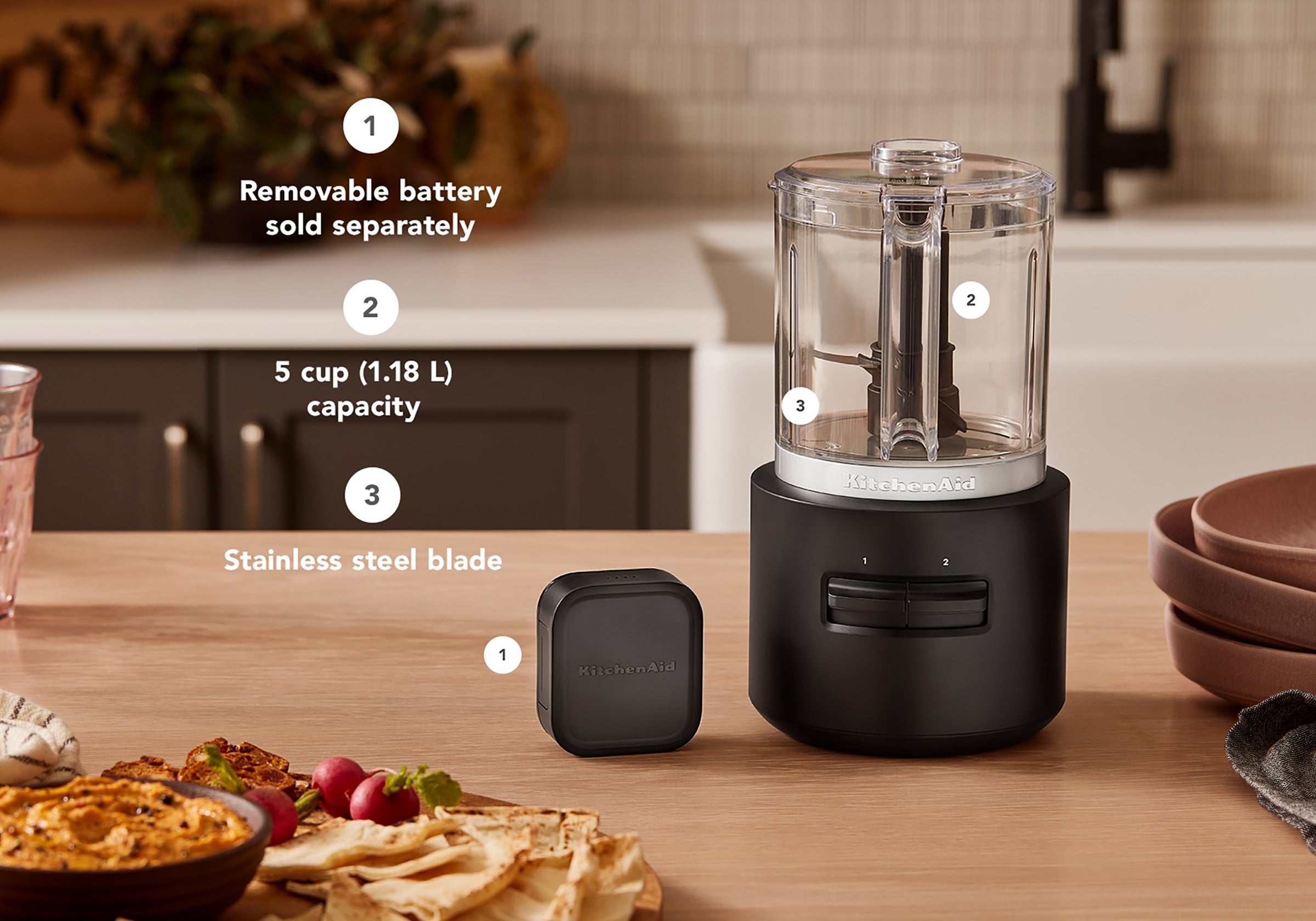 KitchenAid Go Cordless 5 Cup Food Chopper Without Battery