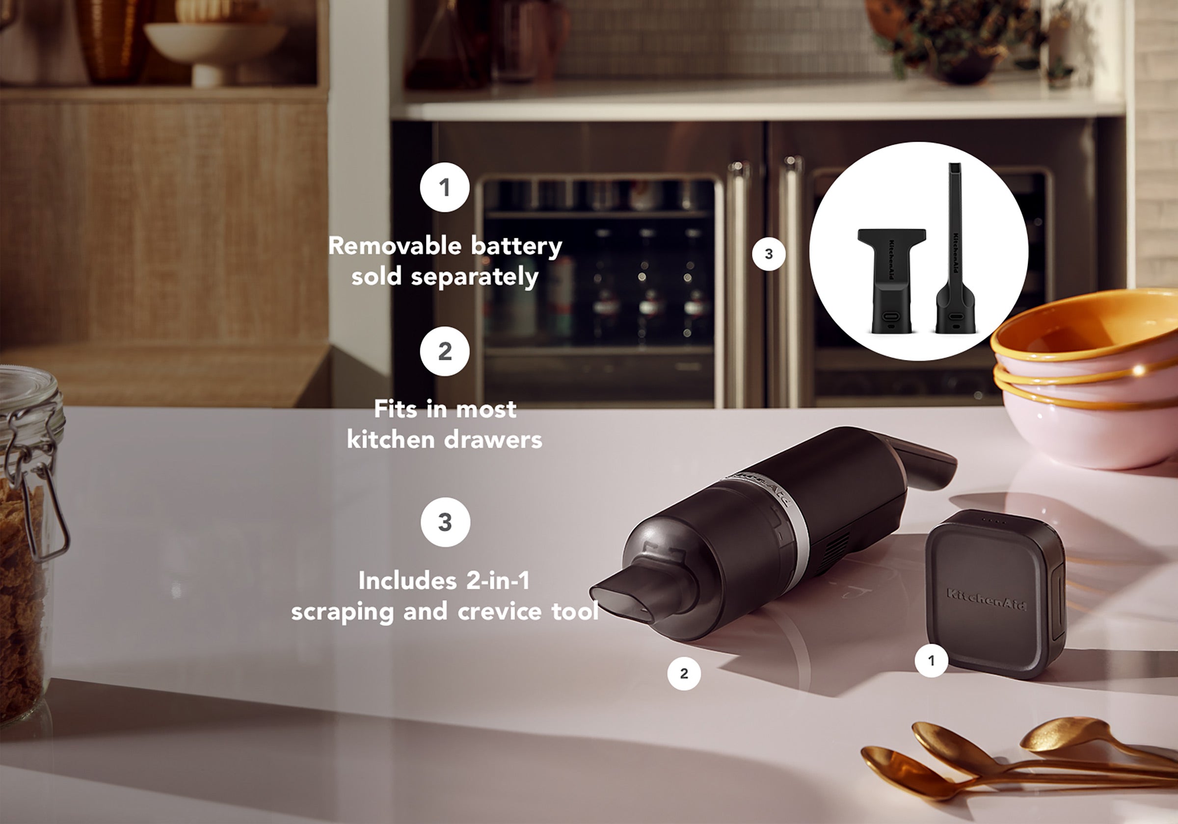 KitchenAid Go Cordless Kitchen Vacuum Without Battery