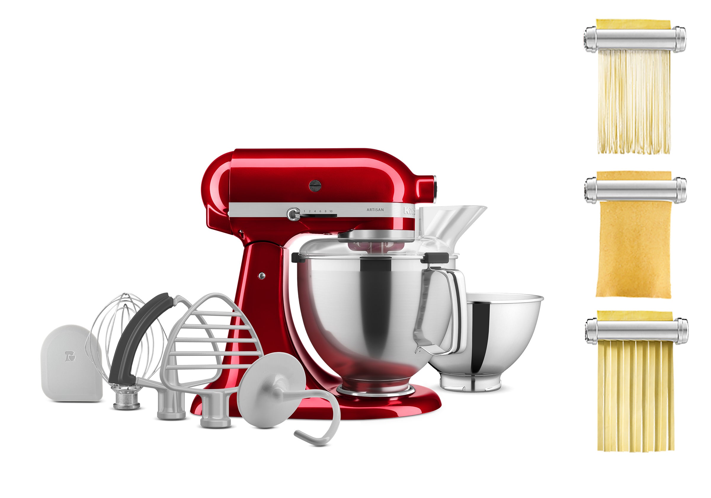 Artisan Tilt-Head Stand Mixer KSM195 + 3 Piece Pasta Attachment Bundle