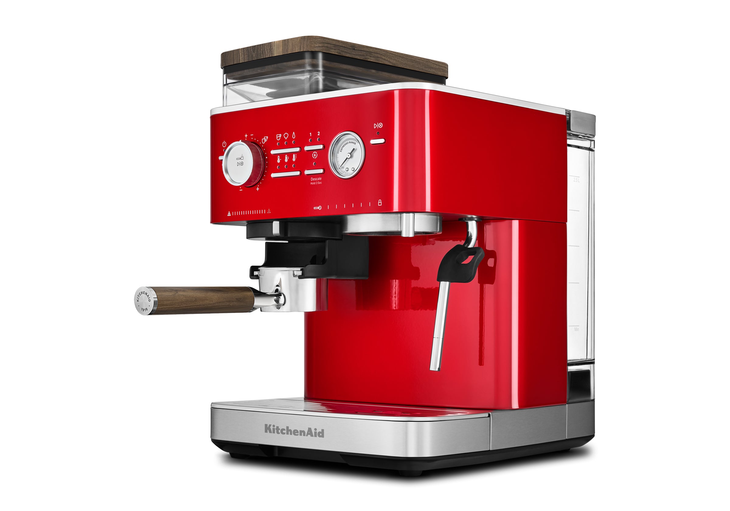 Semi Automatic Espresso Machine & Walnut Wood Accessories Bundle