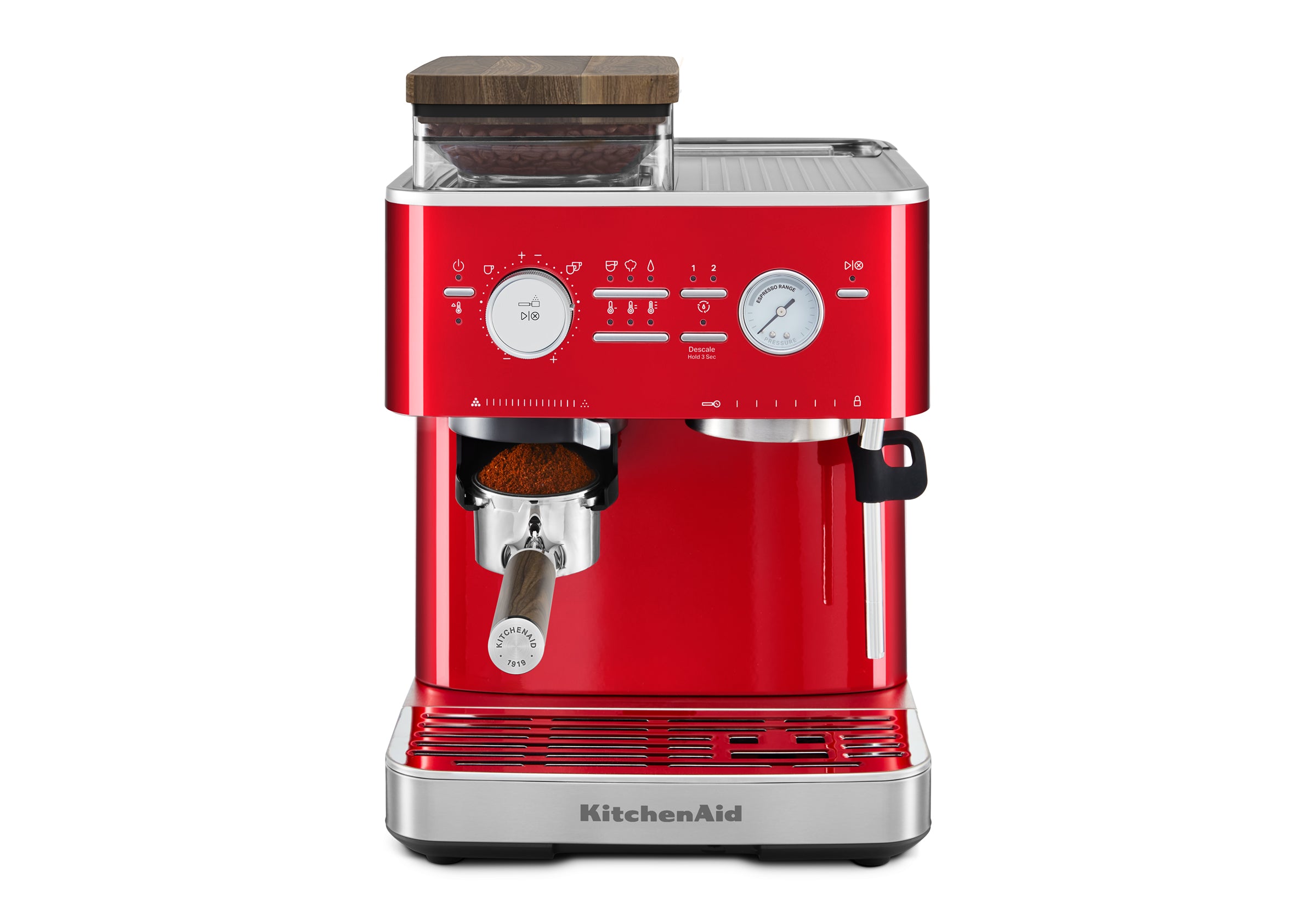 Semi Automatic Espresso Machine & Walnut Wood Accessories Bundle