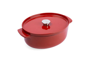 Oval Covered Casserole 30cm (5.6L) Glossy Red