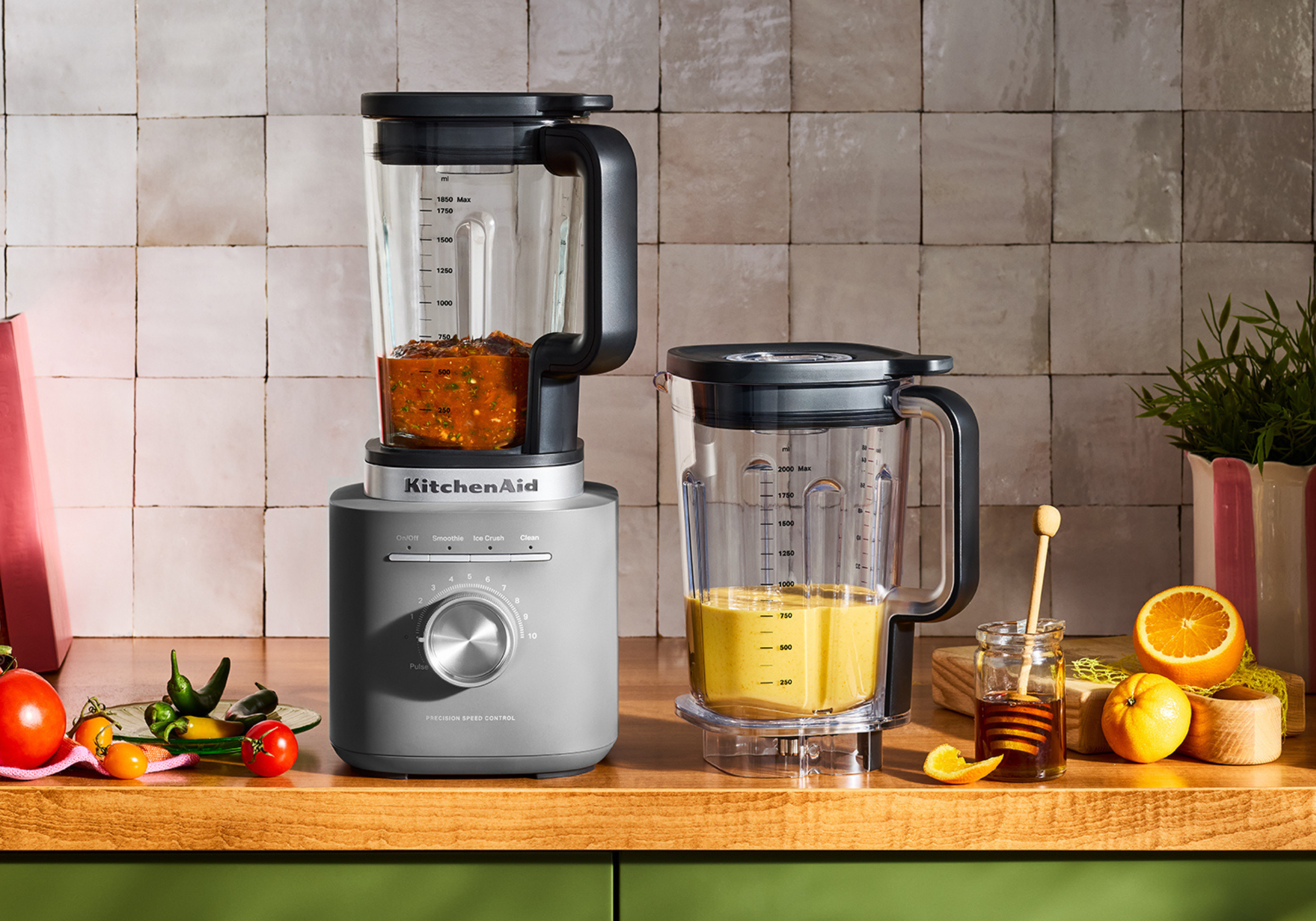 Pure Power Blender with Plastic and Glass Jar Bundle