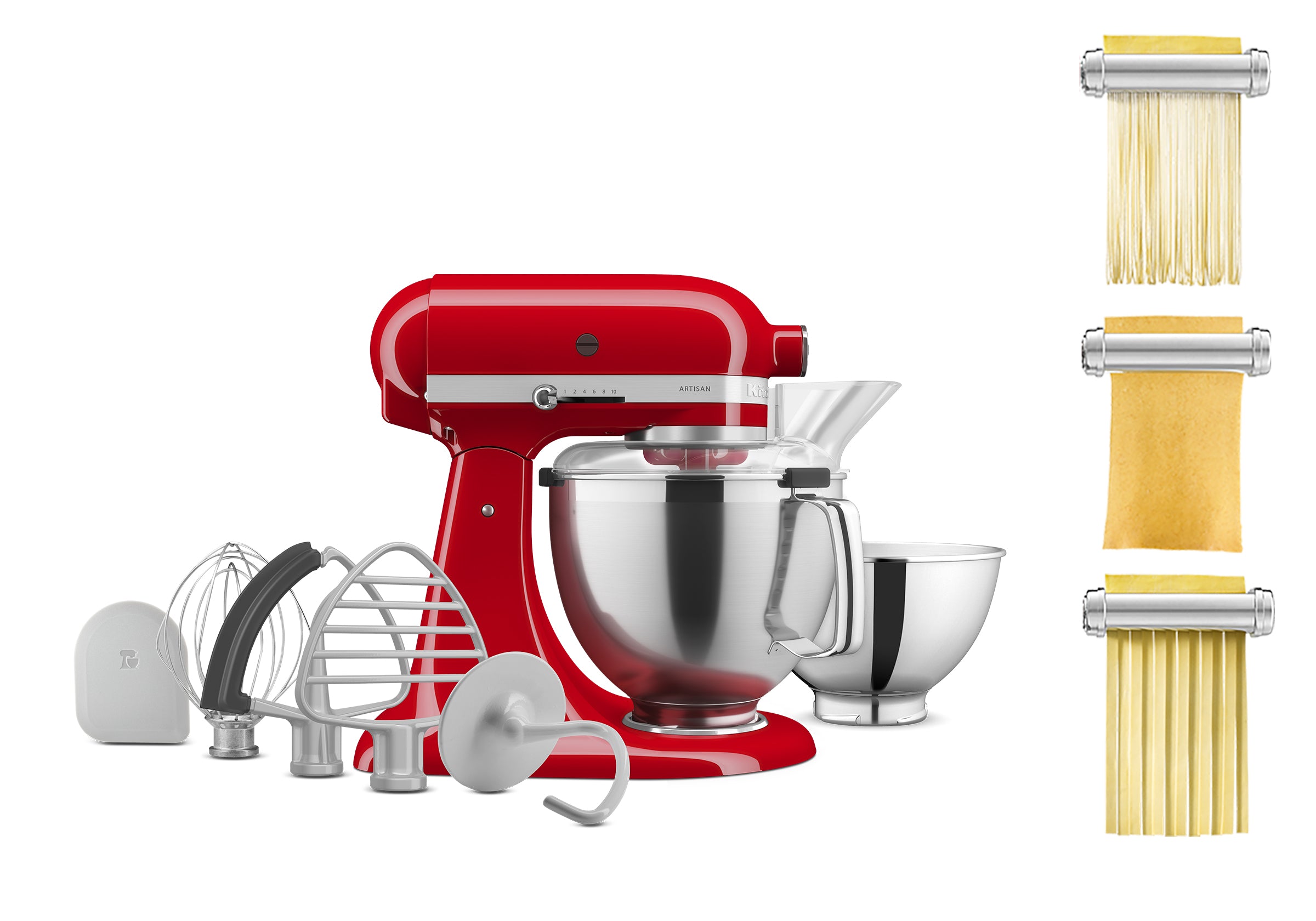 Artisan Tilt-Head Stand Mixer KSM195 + 3 Piece Pasta Attachment Bundle