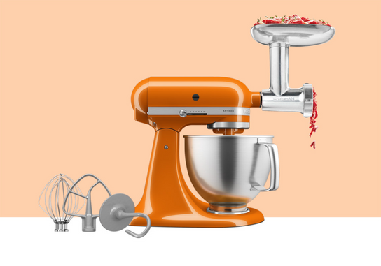 Artisan Tilt-Head Stand Mixer KSM192 + Metal Food Grinder Attachment Bundle