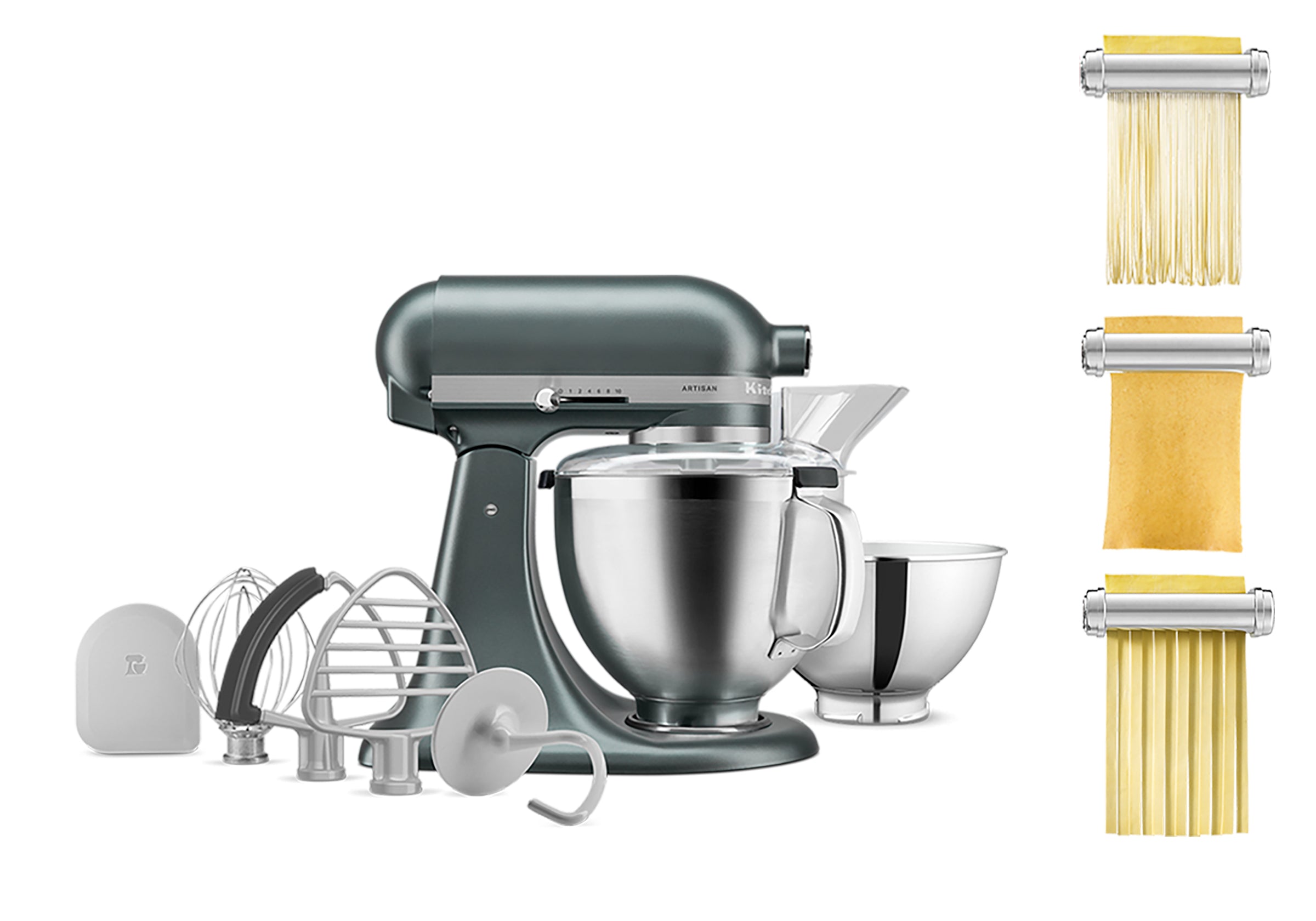 Artisan Tilt-Head Stand Mixer KSM195 + 3 Piece Pasta Attachment Bundle