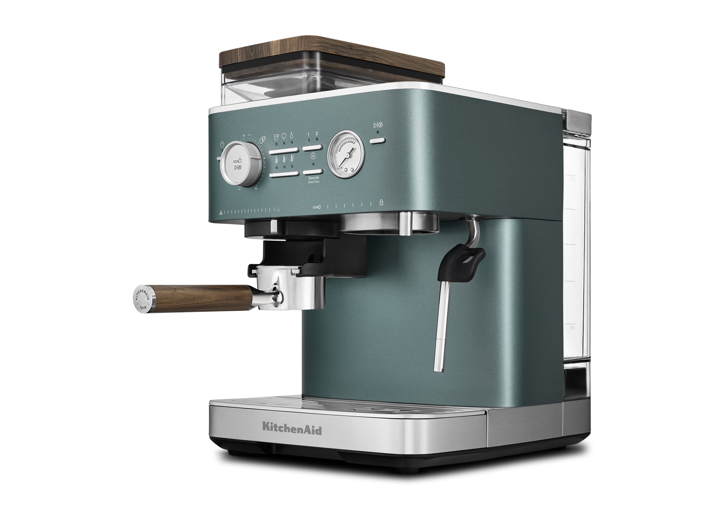 Semi Automatic Espresso Machine & Walnut Wood Accessories Bundle