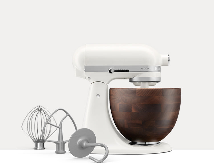 Artisan Tilt-Head Stand Mixer with Walnut Wood Bowl KSM156