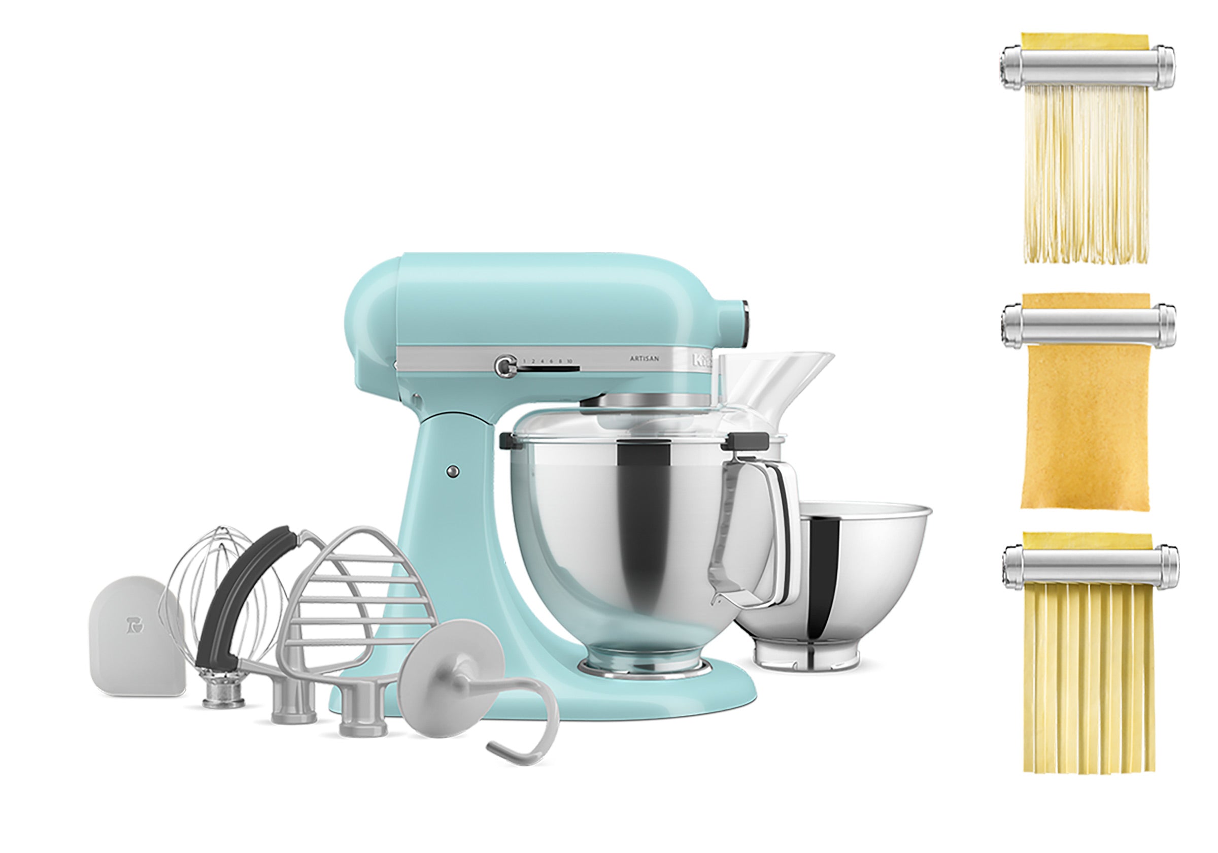 Artisan Tilt-Head Stand Mixer KSM195 + 3 Piece Pasta Attachment Bundle