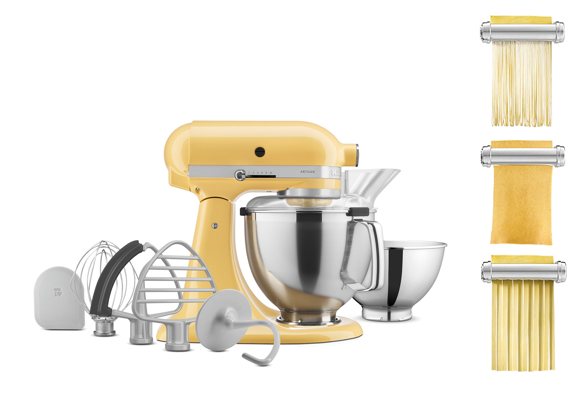 Artisan Tilt-Head Stand Mixer KSM195 + 3 Piece Pasta Attachment Bundle