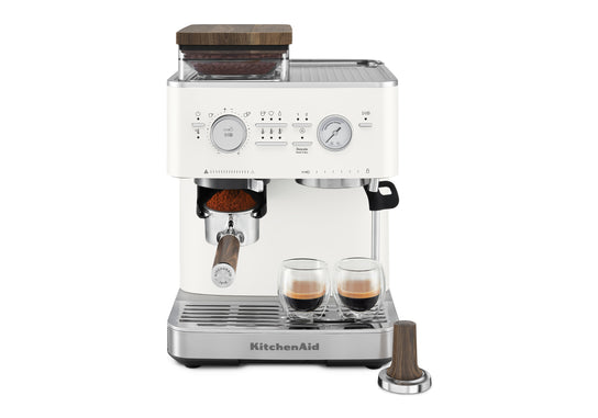 Semi Automatic Espresso Machine & Walnut Wood Accessories Bundle