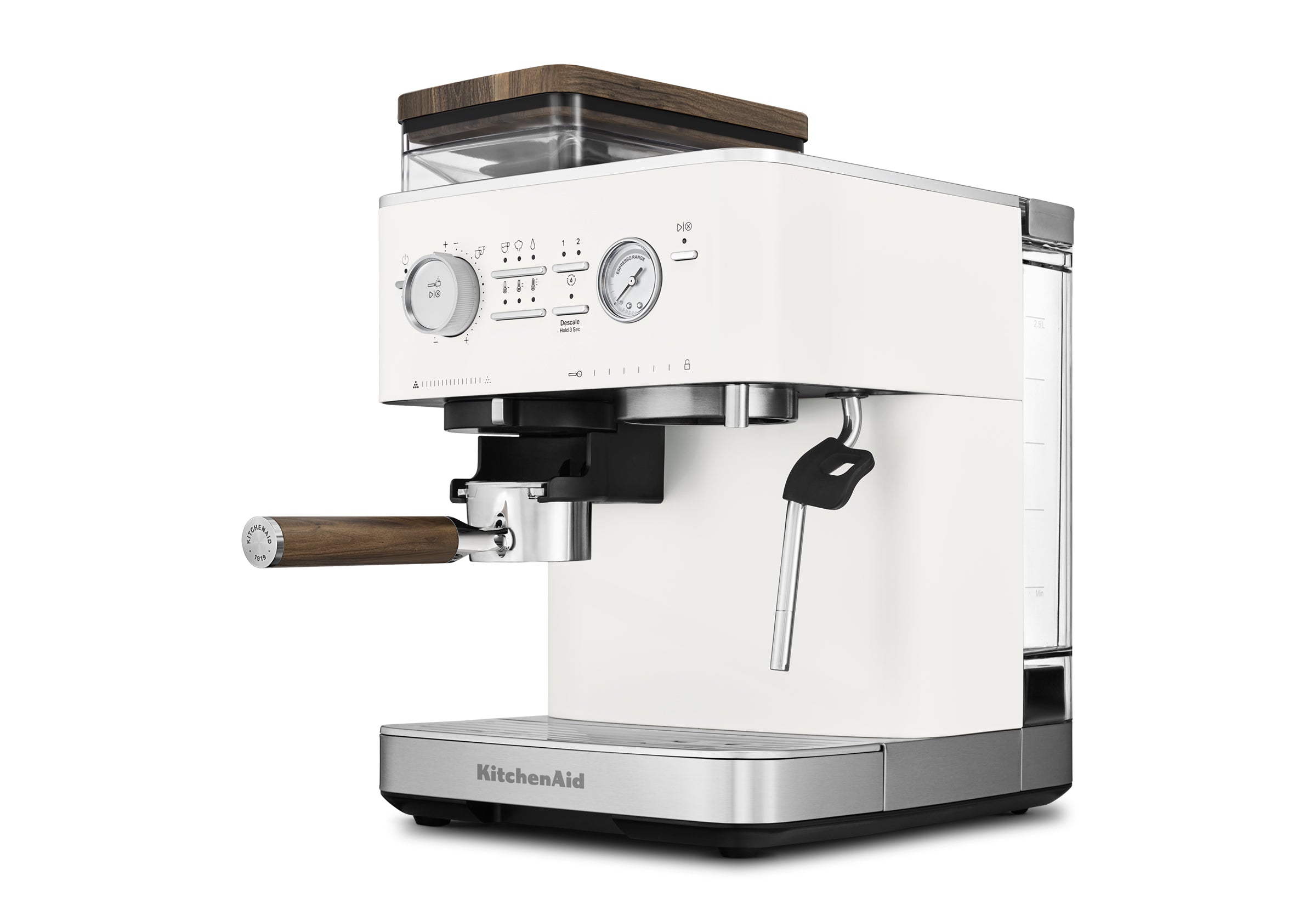 Semi Automatic Espresso Machine & Walnut Wood Accessories Bundle