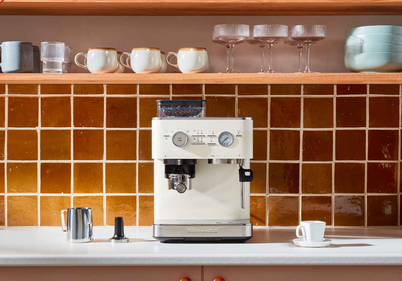 Semi Automatic Espresso Machine with Burr Grinder