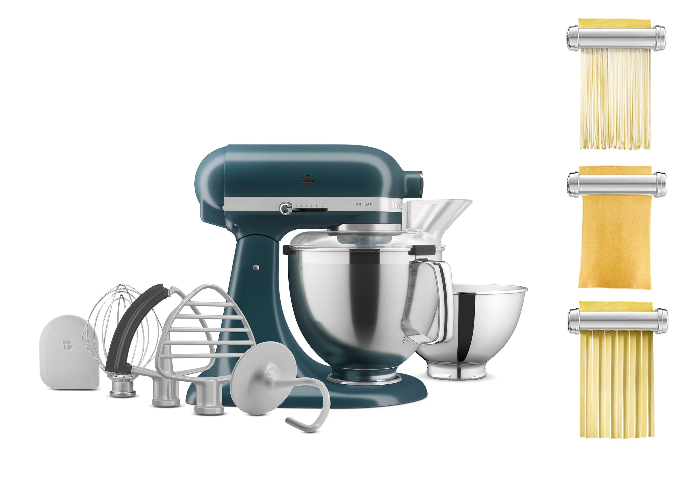Artisan Tilt-Head Stand Mixer KSM195 + 3 Piece Pasta Attachment Bundle