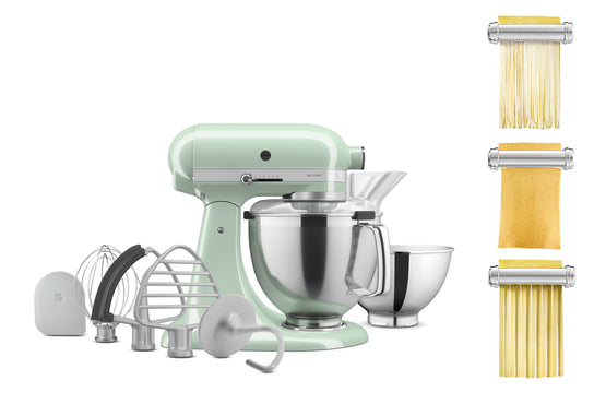 Artisan Tilt-Head Stand Mixer KSM195 + 3 Piece Pasta Attachment Bundle