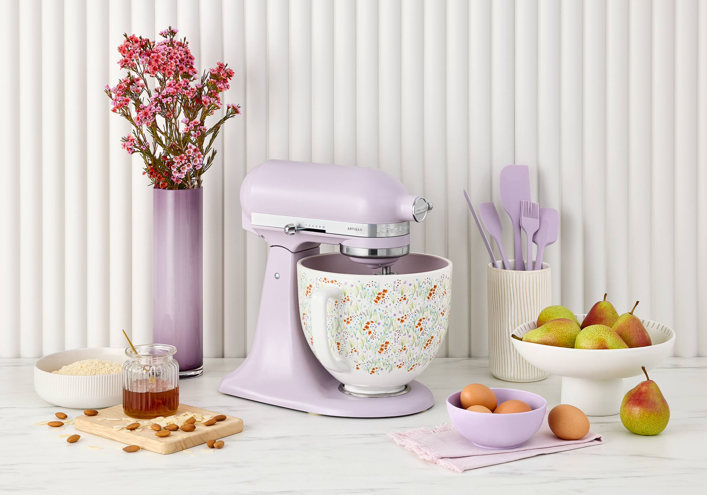 Artisan Tilt-Head Stand Mixer with Wildflower Ceramic Bowl KSM156