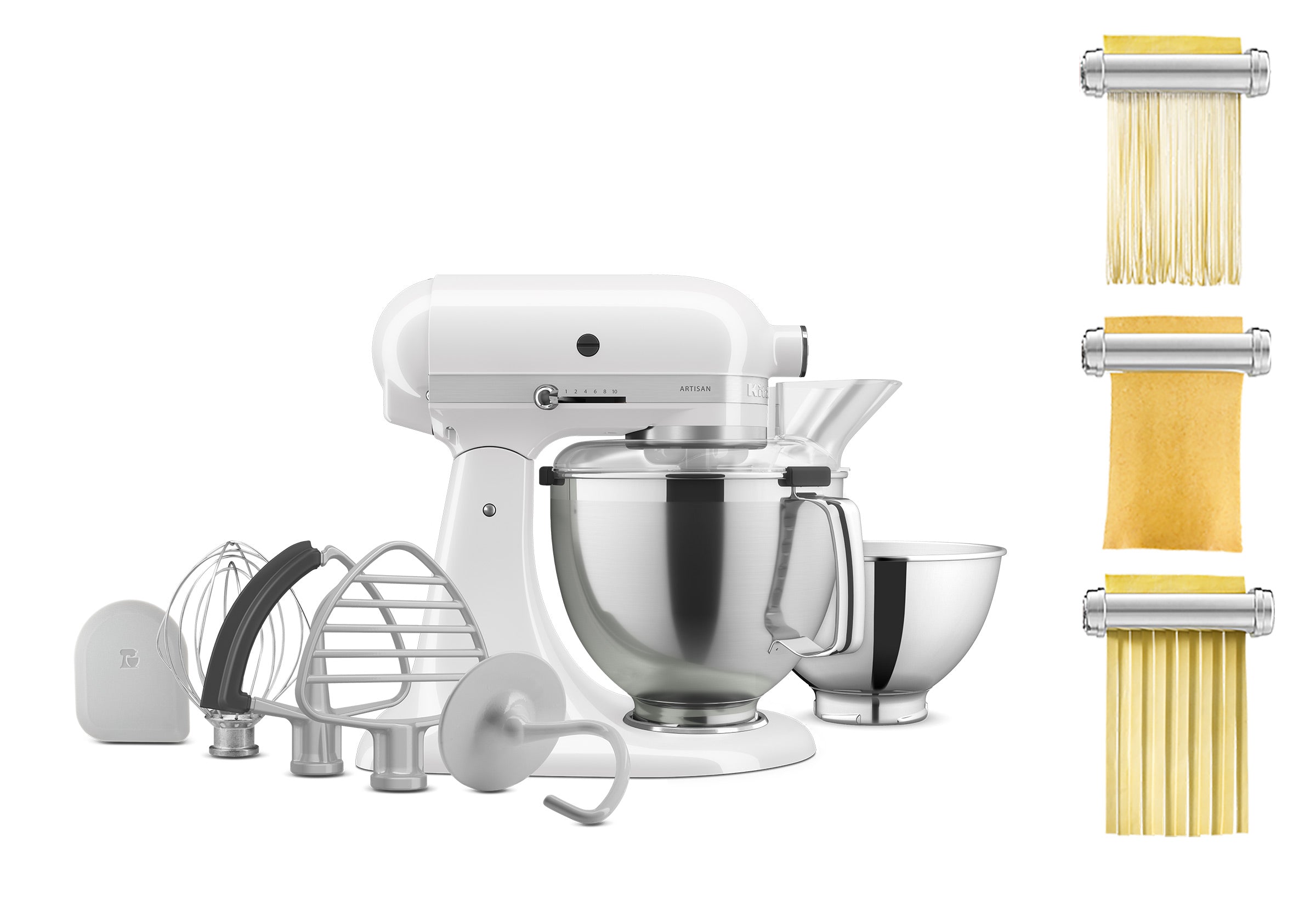 Artisan Tilt-Head Stand Mixer KSM195 + 3 Piece Pasta Attachment Bundle