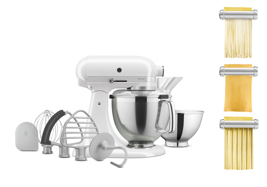 Artisan Tilt-Head Stand Mixer KSM195 + 3 Piece Pasta Attachment Bundle