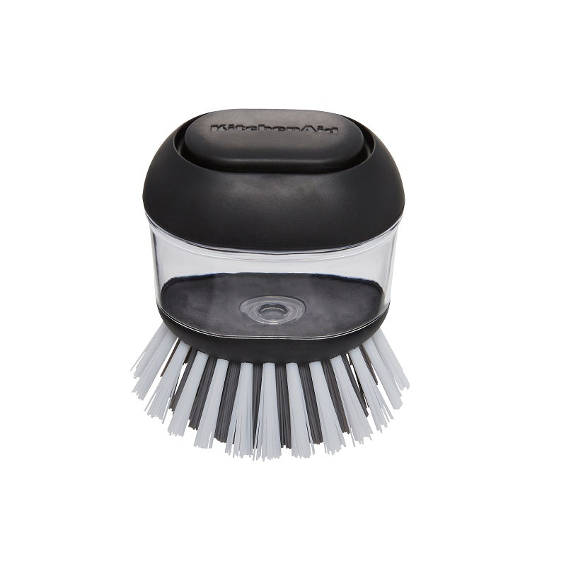 Soap Dispensing Palm Brush Black